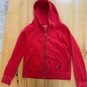 Aviator Nation Bolt Hoodie Red Zip-Up